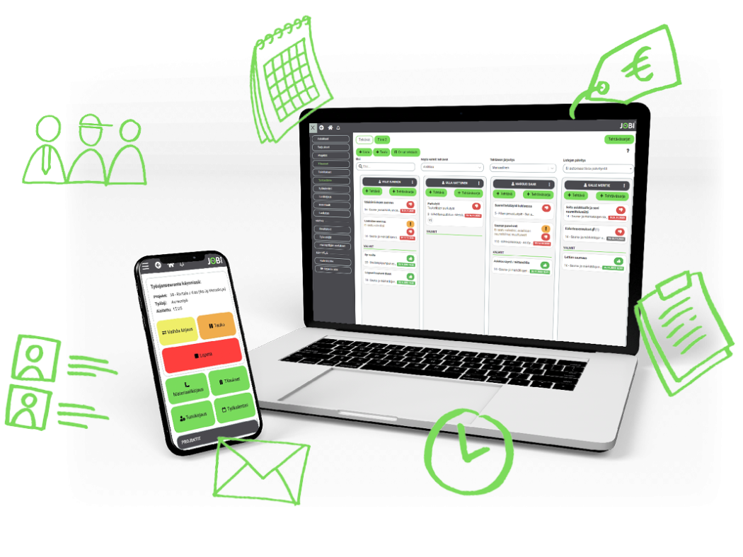 Jobi työnohjaussovellus pk-yrityksille toiminnanohjaukseen